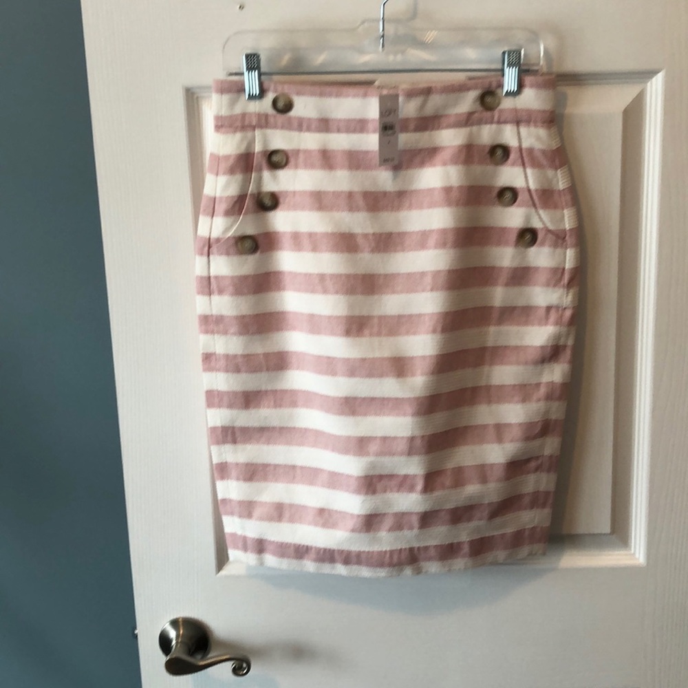 NWT Loft pink and white sailor pencil skirt